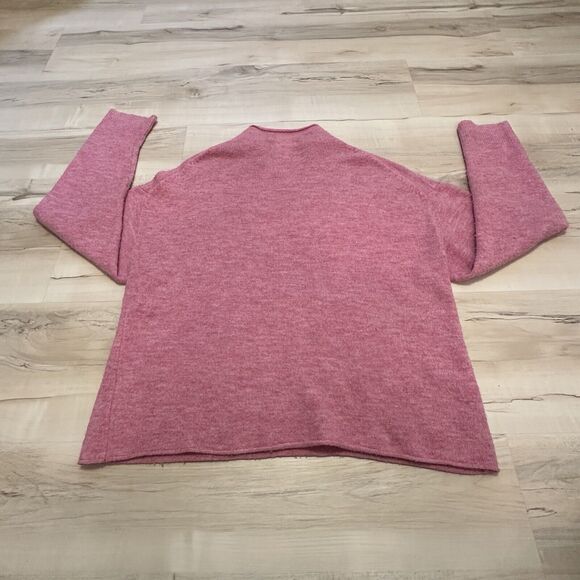LEITH Women Med Sweater Mockneck Knit Oversize Pink - Picture 2 of 7